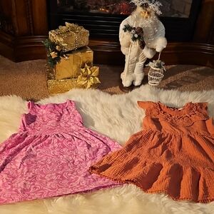 Jumping Beans Pink and Orange Kids Dresses